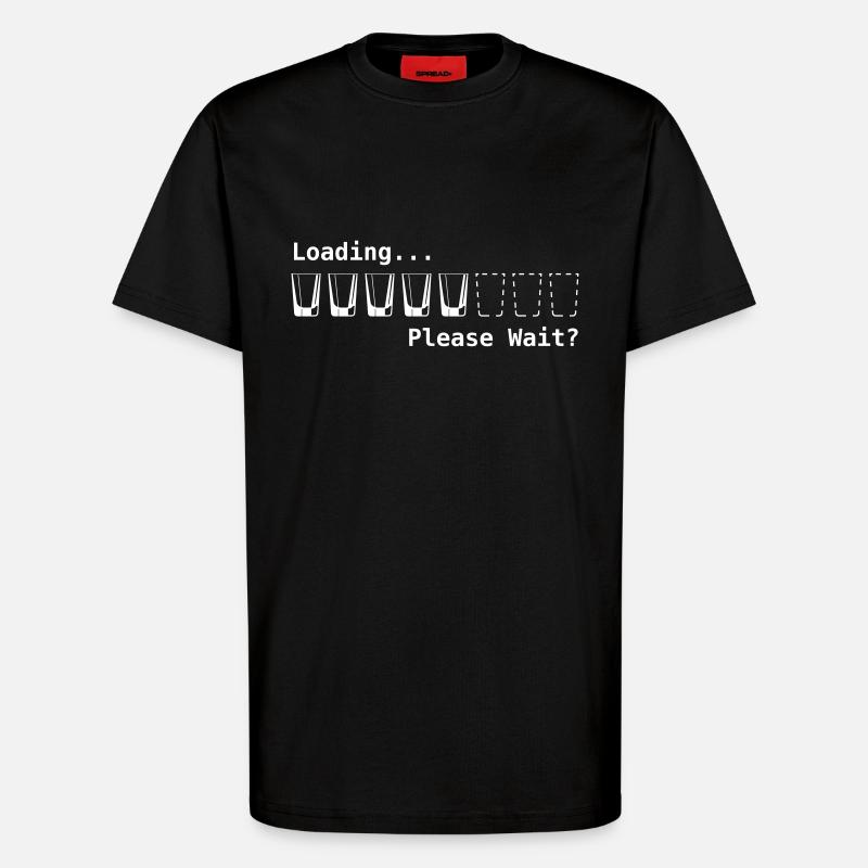 loading please wait - T-Shirt - made by SPREAD - SOLID BLACK
