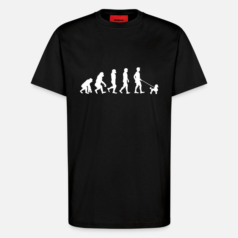 Poodle Evolution - T-Shirt - made by SPREAD - SOLID BLACK