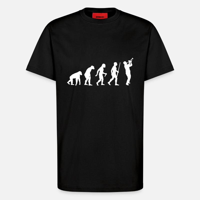 Évolution du trompettiste - T-shirt bio décontracté fabriqué en UE - SOLID BLACK