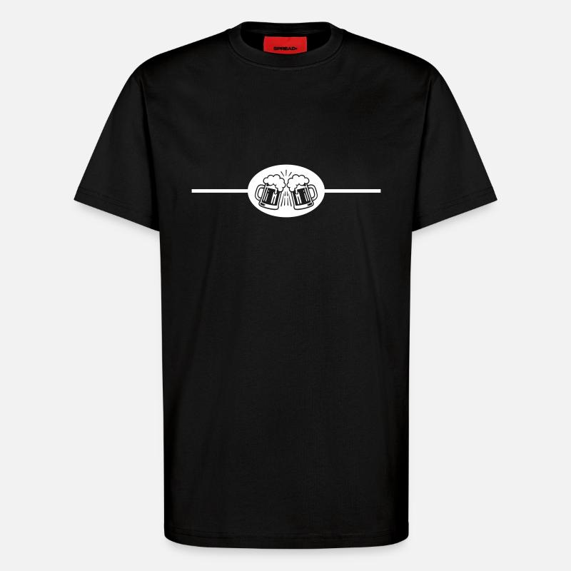 Beer Element Line - T-Shirt - made by SPREAD - SOLID BLACK