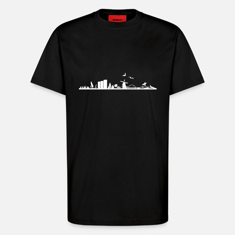 Skyline - Fehmarn - T-Shirt - made by SPREAD - SOLID BLACK