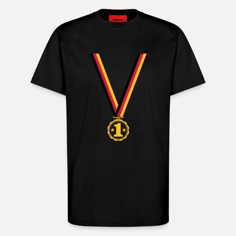 Medaille Platz 1 - T-Shirt - made by SPREAD - SOLID BLACK