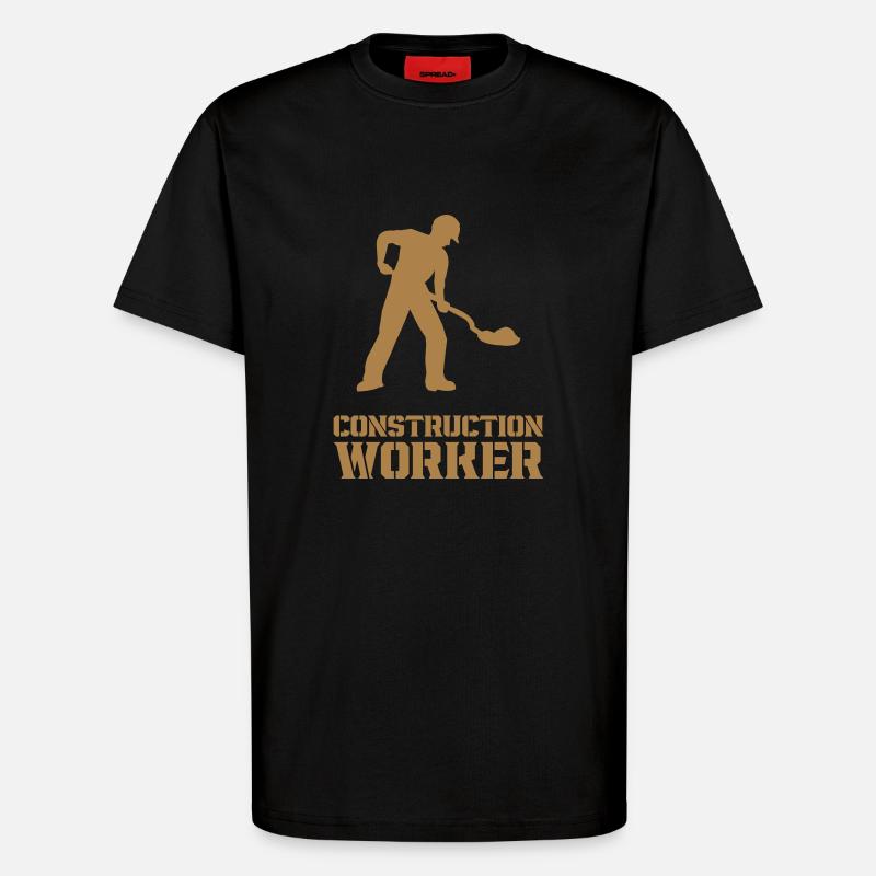 bauarbeiter baustelle worker - T-Shirt - made by SPREAD - SOLID BLACK
