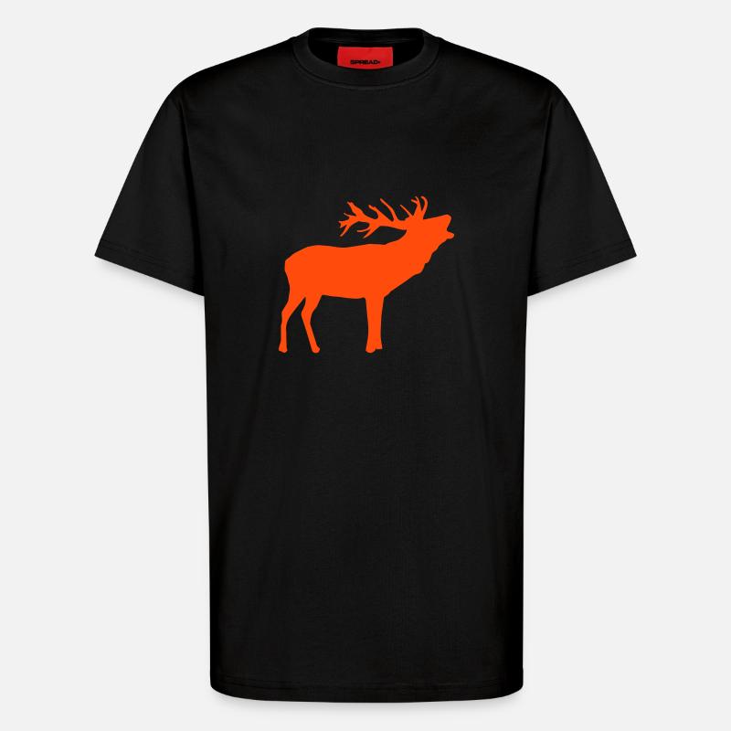 Hirsch Form Kontur - T-Shirt - made by SPREAD - SOLID BLACK