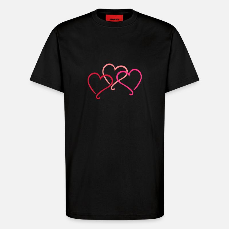 Herzen - T-Shirt - made by SPREAD - SOLID BLACK