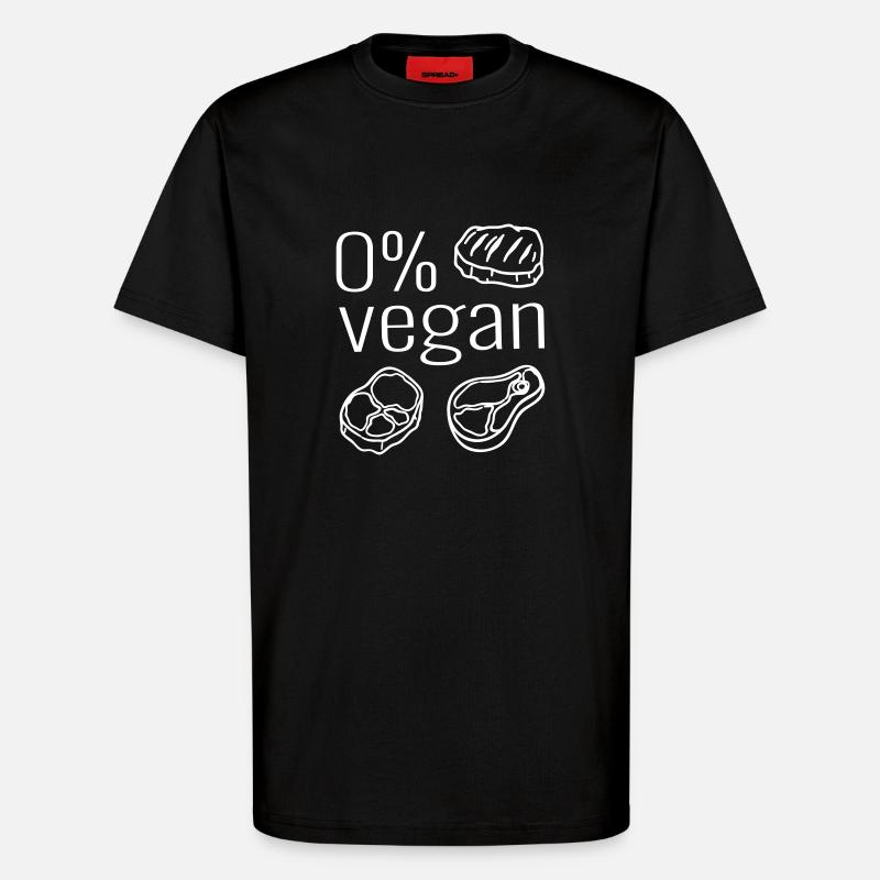 Fleischesser Fleischer Fleisch Steak Grillfleisch - T-Shirt - made by SPREAD - SOLID BLACK