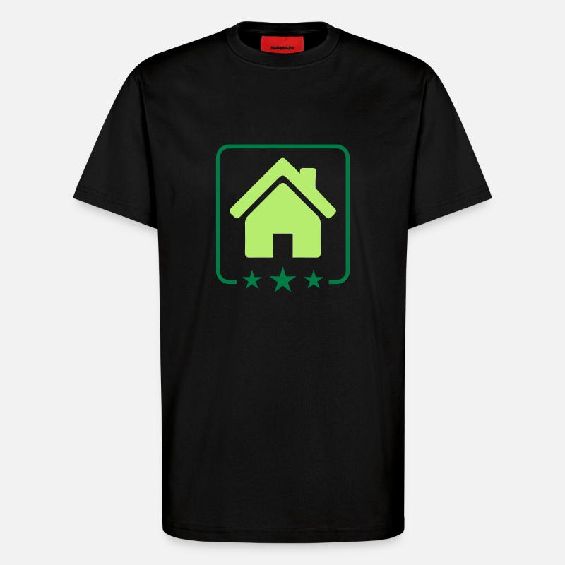 Icône de la maison Icône - T-shirt bio décontracté fabriqué en UE - SOLID BLACK