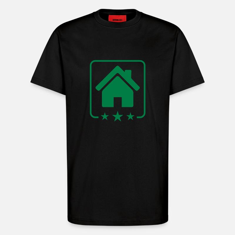 Icône de la maison Icône - T-shirt bio décontracté fabriqué en UE - SOLID BLACK