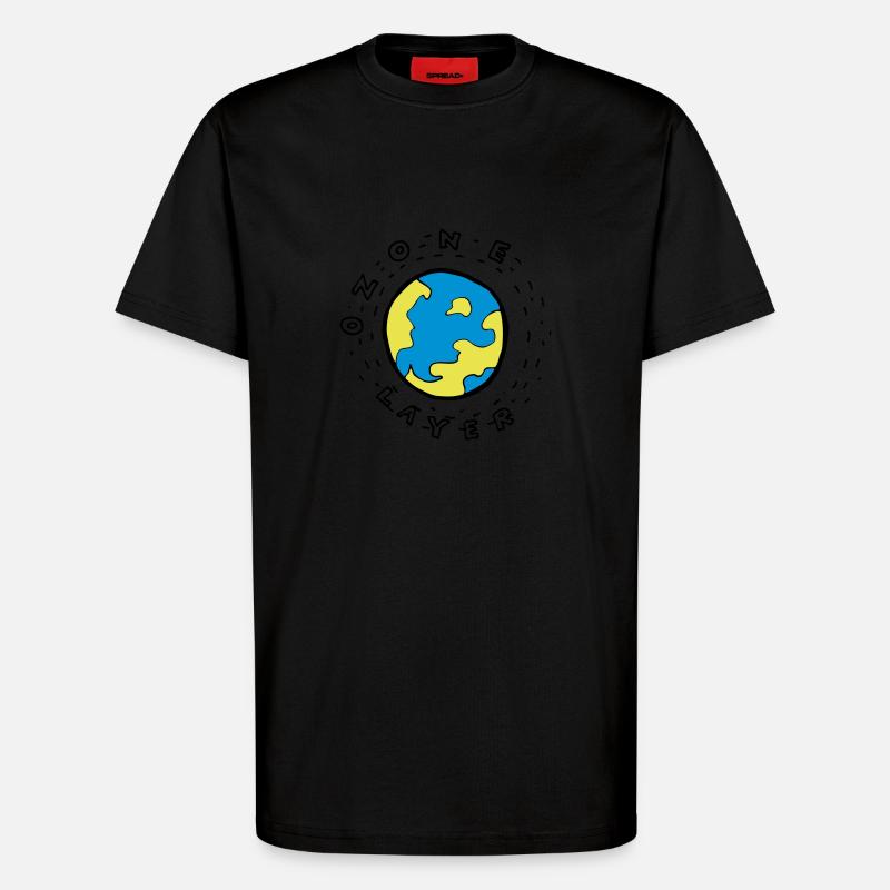 Earth's Ozone Layer Drawing - T-Shirt - made by SPREAD - SOLID BLACK