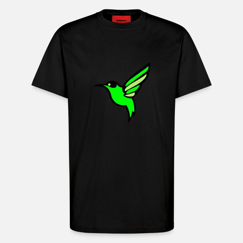 kolibri vogel silhouette - T-Shirt - made by SPREAD - SOLID BLACK