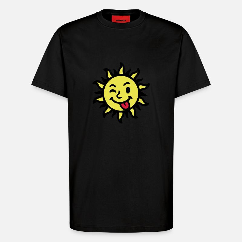 Sonne Comic Sommer - T-Shirt - made by SPREAD - SOLID BLACK