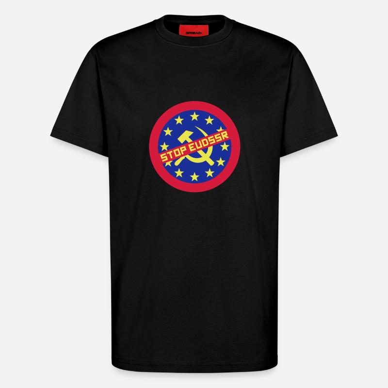 Arrêter UE RSS - T-shirt bio décontracté fabriqué en UE - SOLID BLACK