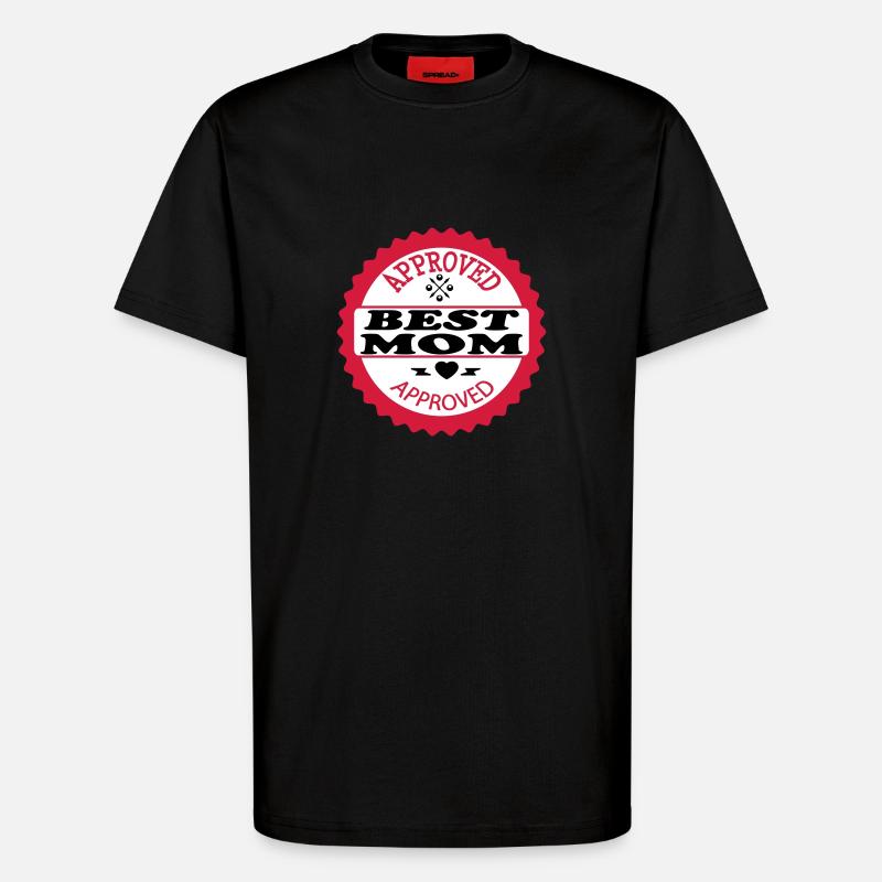 APPROVED BEST MOM - T-shirt bio décontracté fabriqué en UE - SOLID BLACK