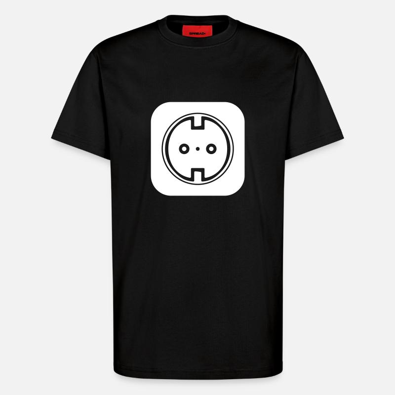 Steckdose Icon Elektriker - T-Shirt - made by SPREAD - SOLID BLACK