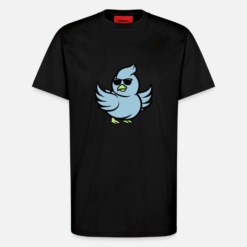 taube comic sonnenbrille - T-Shirt - made by SPREAD - SOLID BLACK