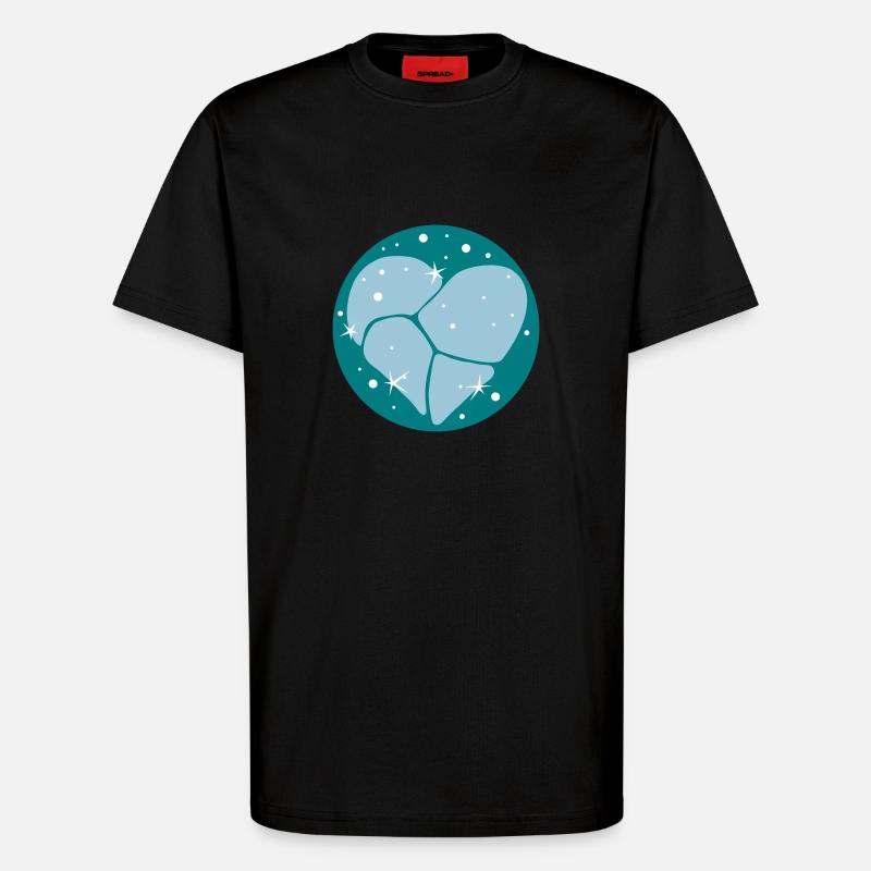 Schneeherz - T-Shirt - made by SPREAD - SOLID BLACK