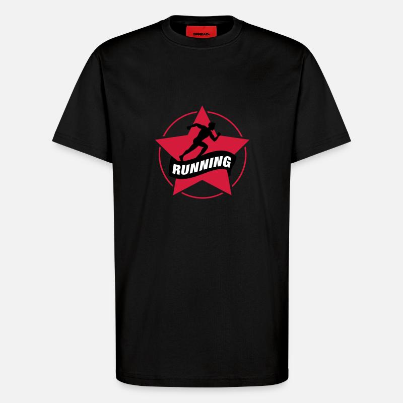 running_star___f3 - T-shirt bio décontracté fabriqué en UE - SOLID BLACK