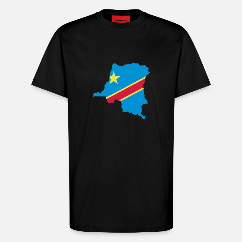 Kongo Map - T-Shirt - made by SPREAD - SOLID BLACK