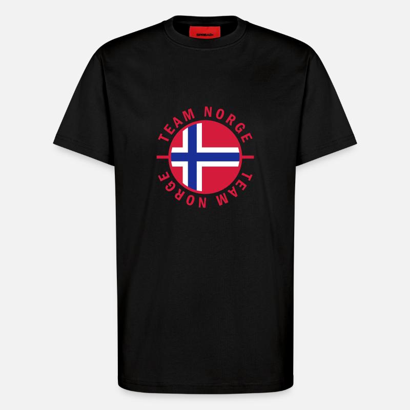 Norge Team Norwegen - T-Shirt - made by SPREAD - SOLID BLACK