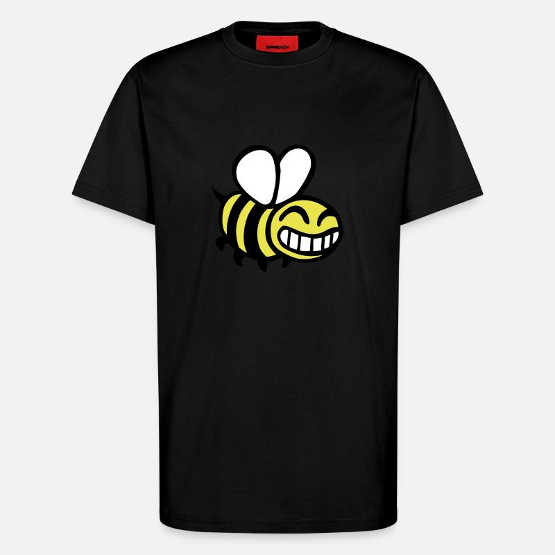 bee beekeeping beekeeper comics drawing - T-Shirt - made by SPREAD - SOLID BLACK
