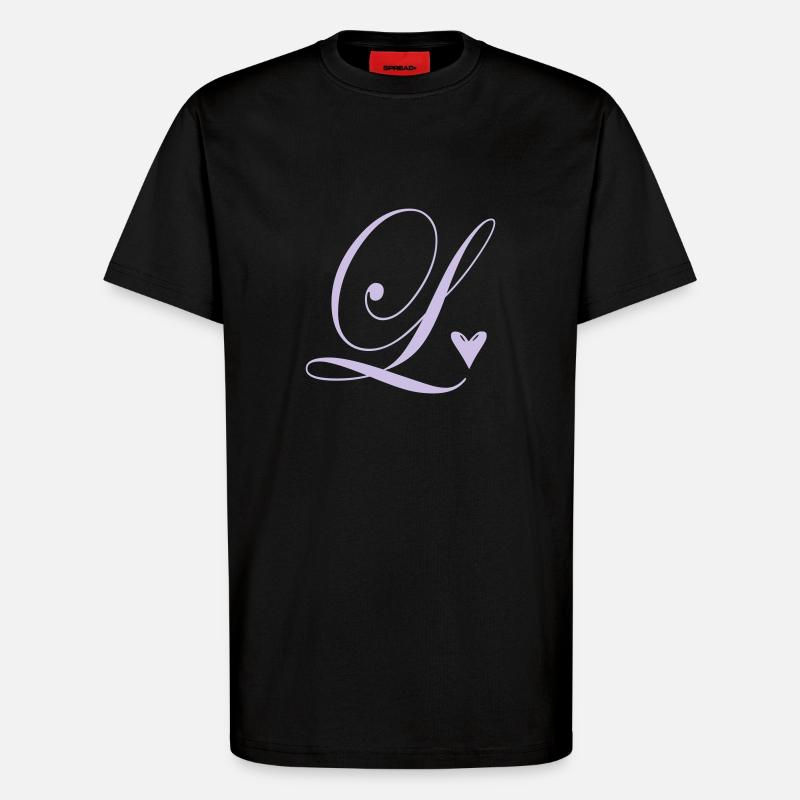 Monogram L Heart Vine - T-Shirt - made by SPREAD - SOLID BLACK