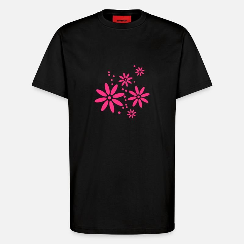 Fleur, Printemps, Été, papillon, Ranke - T-shirt bio décontracté fabriqué en UE - SOLID BLACK