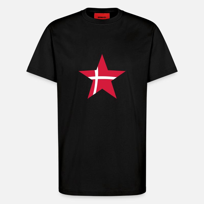 Dänemark Stern - T-Shirt - made by SPREAD - SOLID BLACK