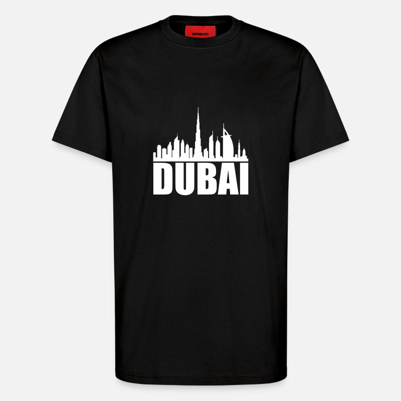 dubai skyline 1 - T-Shirt - made by SPREAD - SOLID BLACK