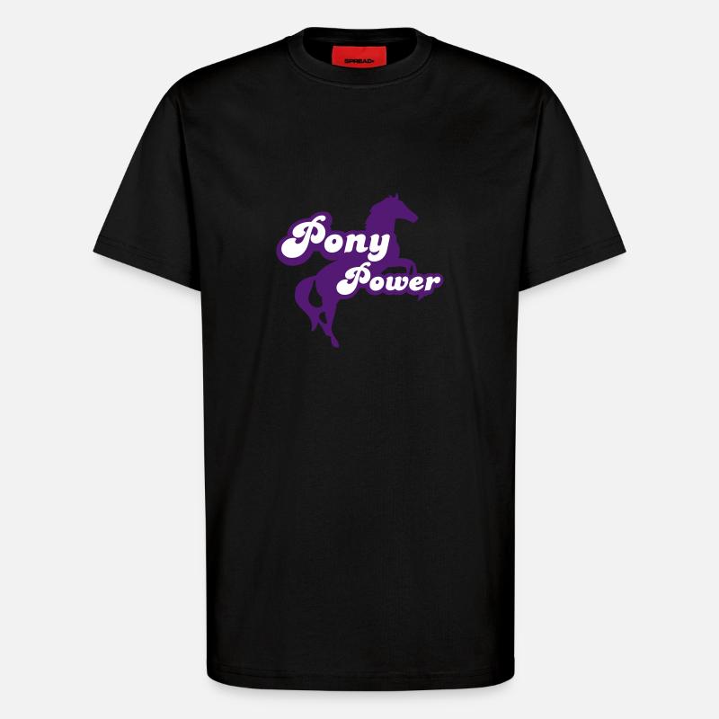 Cheval - T-shirt bio décontracté fabriqué en UE - SOLID BLACK