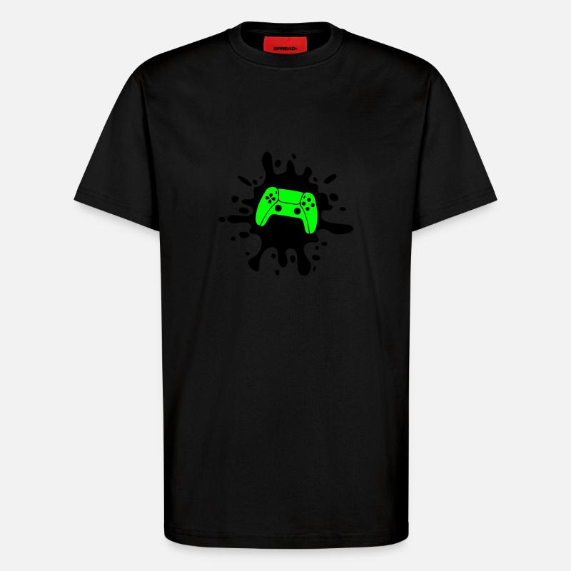 gamer gamepad klecks - T-Shirt - made by SPREAD - SOLID BLACK