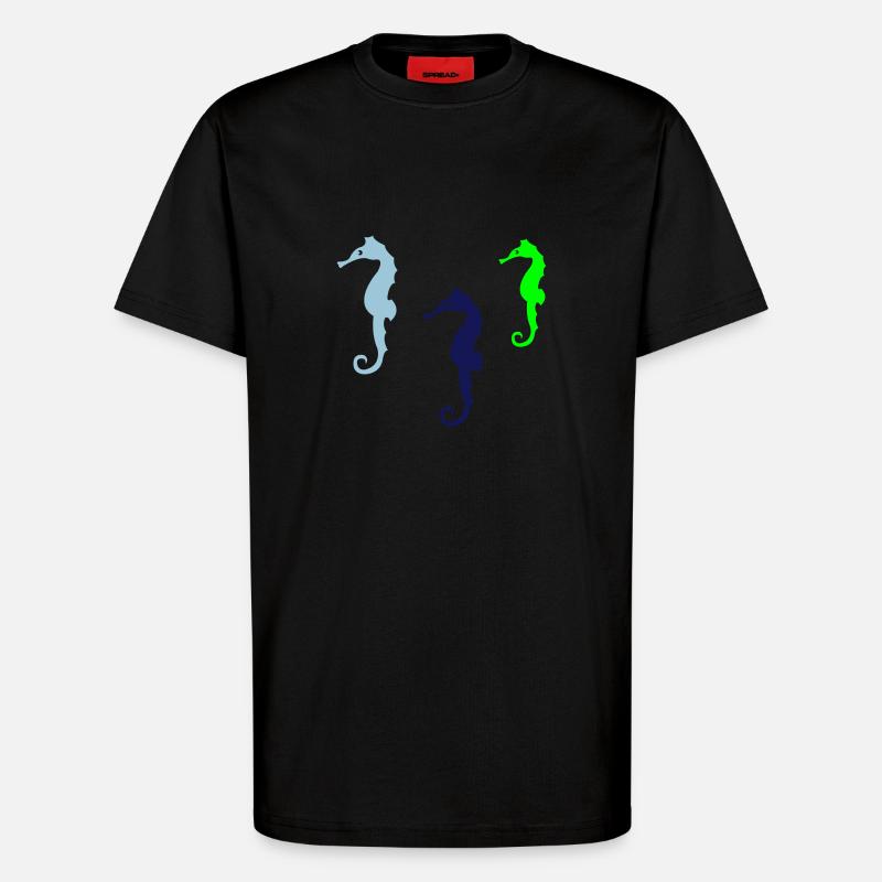 seepferdchen silhouette 02 - T-Shirt - made by SPREAD - SOLID BLACK