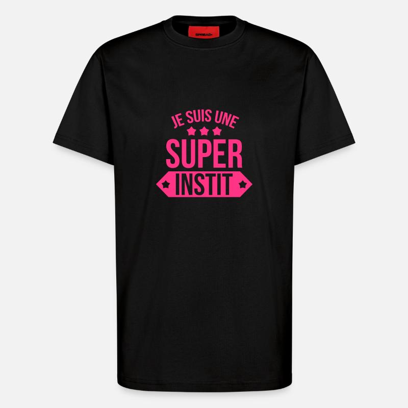 Ecole / Prof / Instit / Professeur / Maîtresse - T-shirt bio décontracté fabriqué en UE - SOLID BLACK