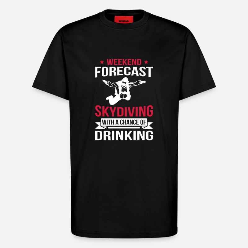 Weekend Forecast Skydiving - T-Shirt - made by SPREAD - SOLID BLACK