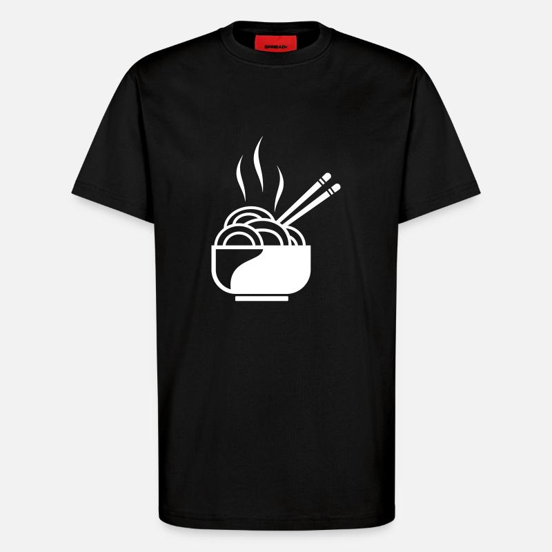 Nudeln mit Stäbchen - T-Shirt - made by SPREAD - SOLID BLACK
