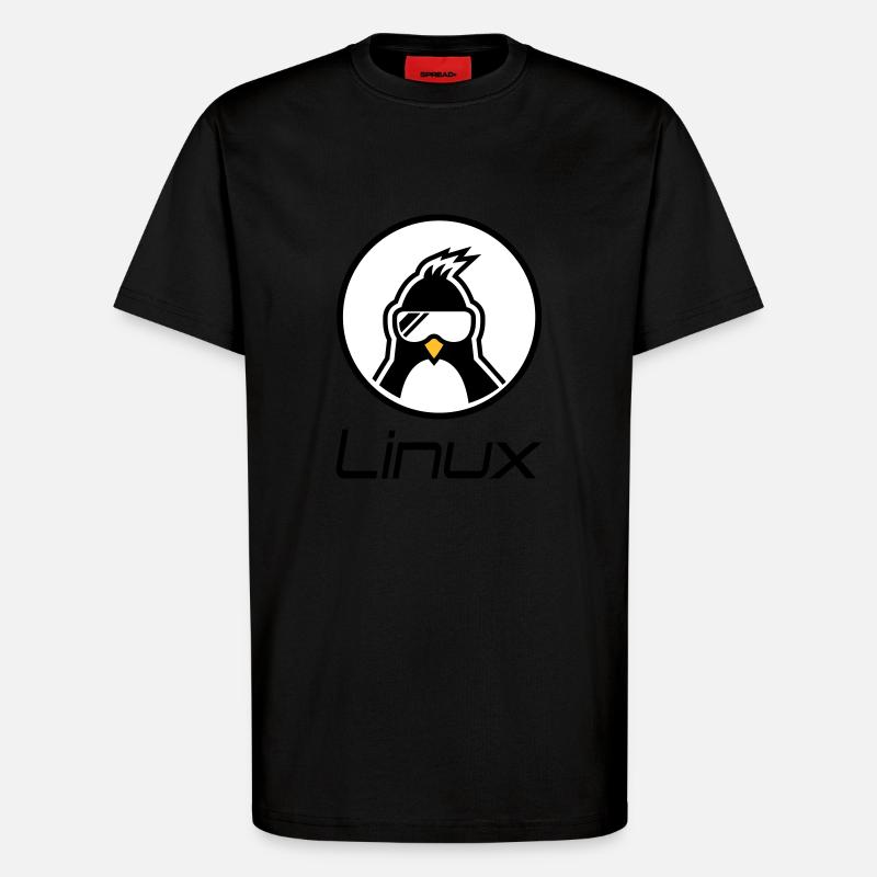 linux - T-Shirt - made by SPREAD - SOLID BLACK