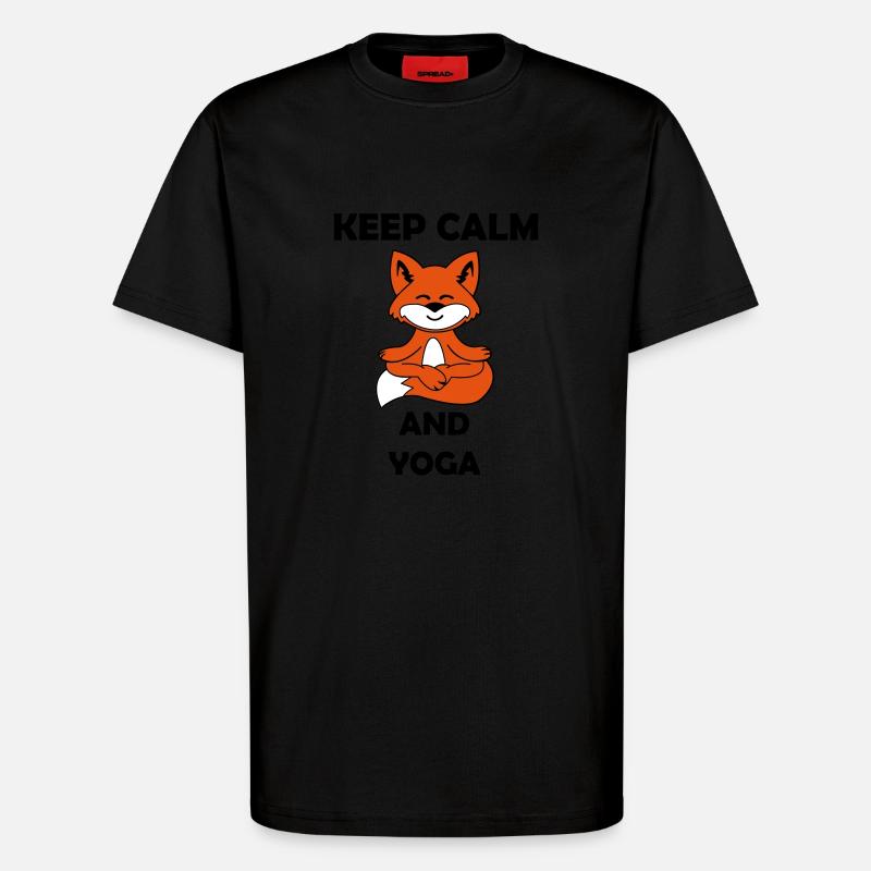 Yoga Fox Keep Calm - T-Shirt - made by SPREAD - SOLID BLACK