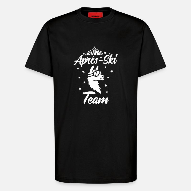 Équipe d’après-ski Lama - T-shirt bio décontracté fabriqué en UE - SOLID BLACK