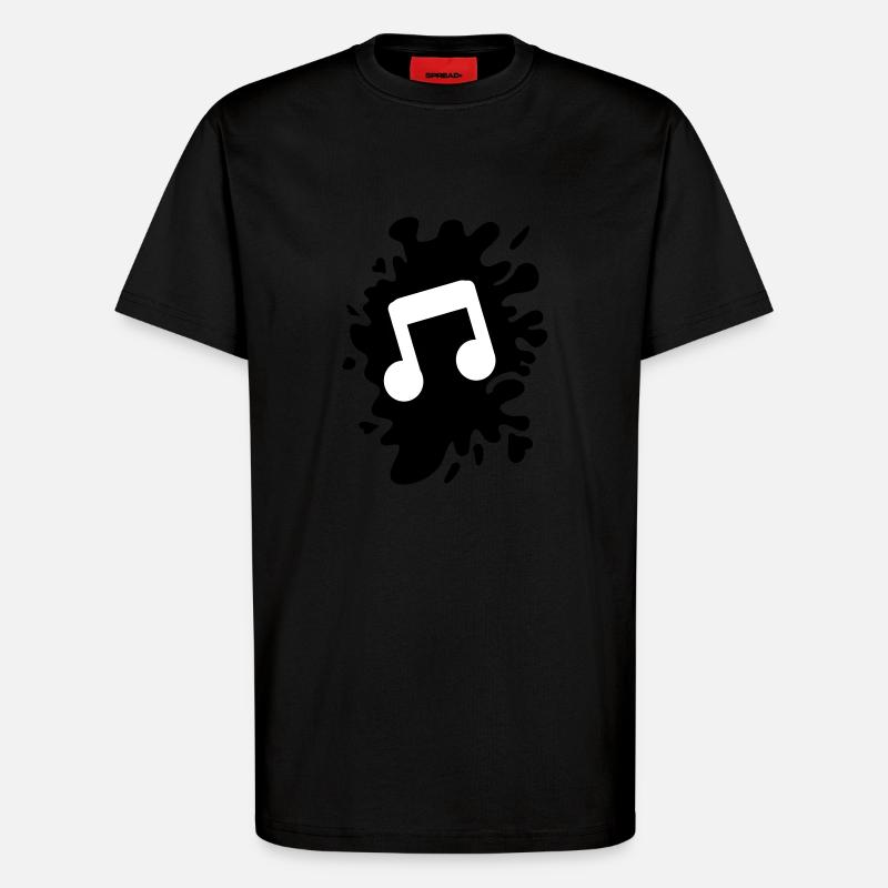 klecks musik note - T-Shirt - made by SPREAD - SOLID BLACK