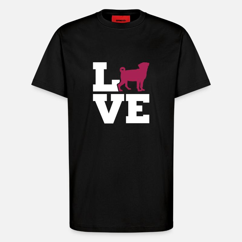 Mops - T-Shirt - made by SPREAD - SOLID BLACK