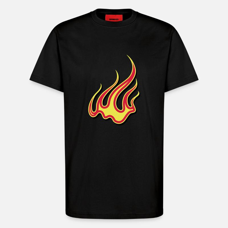 Fire flames art - T-Shirt - made by SPREAD - SOLID BLACK