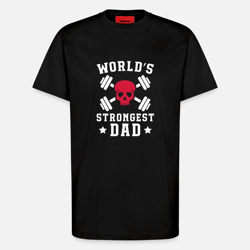 World's strongest dad - T-Shirt - made by SPREAD - SOLID BLACK