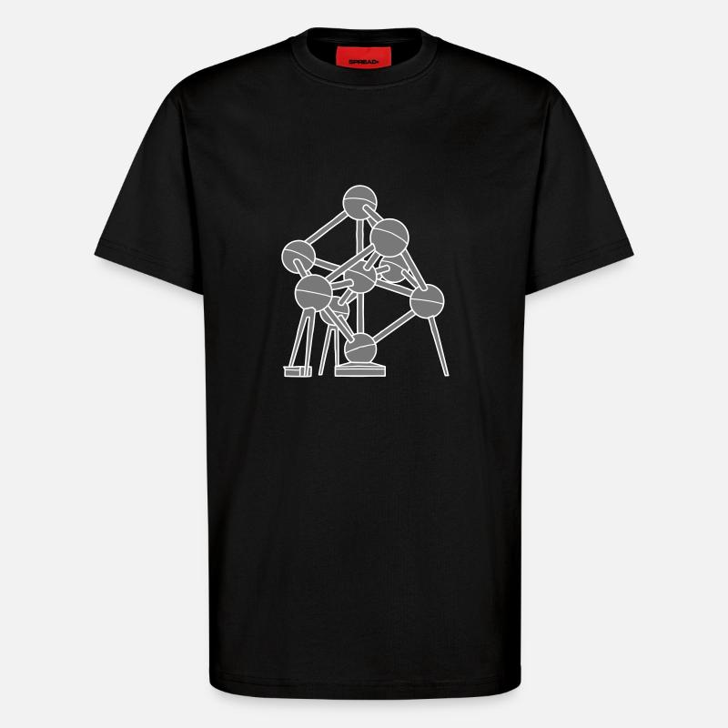 Atomium Brussels 2 - T-Shirt - made by SPREAD - SOLID BLACK