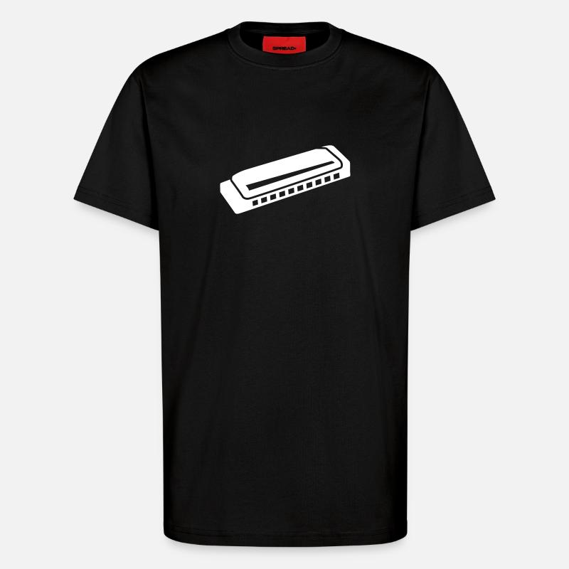 Harmonica - T-Shirt - made by SPREAD - SOLID BLACK