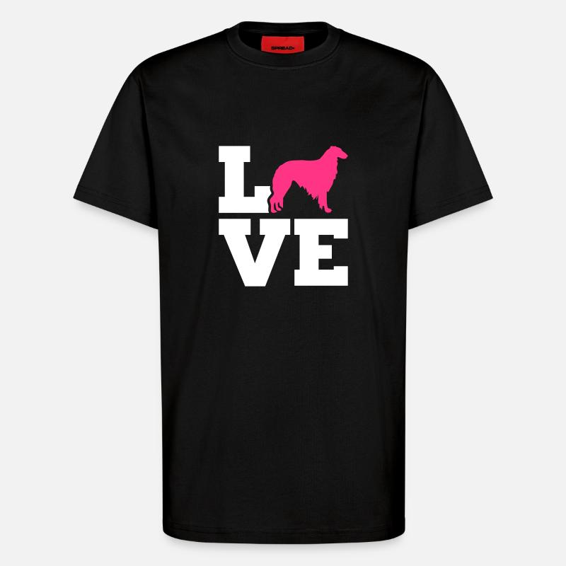 Borzoi - T-shirt bio décontracté fabriqué en UE - SOLID BLACK