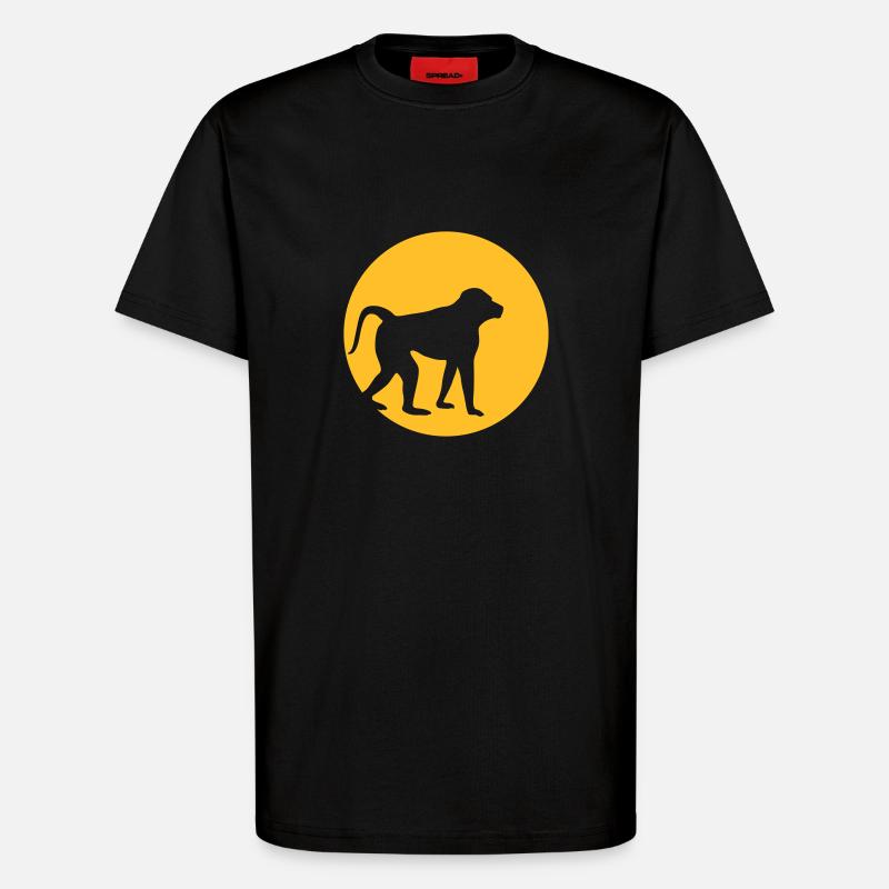 Monkey Moon Effect - T-Shirt - made by SPREAD - SOLID BLACK