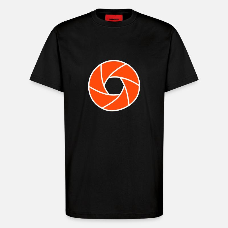 ouverture de la caméra - T-shirt bio décontracté fabriqué en UE - SOLID BLACK