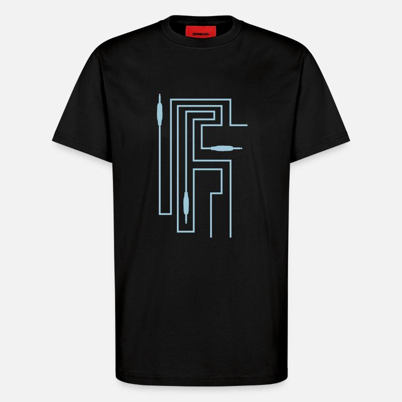 TON TRON - Klinkestecker mit Kabel - T-Shirt - made by SPREAD - SOLID BLACK
