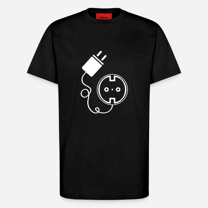 Steckdose Strom Element - T-Shirt - made by SPREAD - SOLID BLACK
