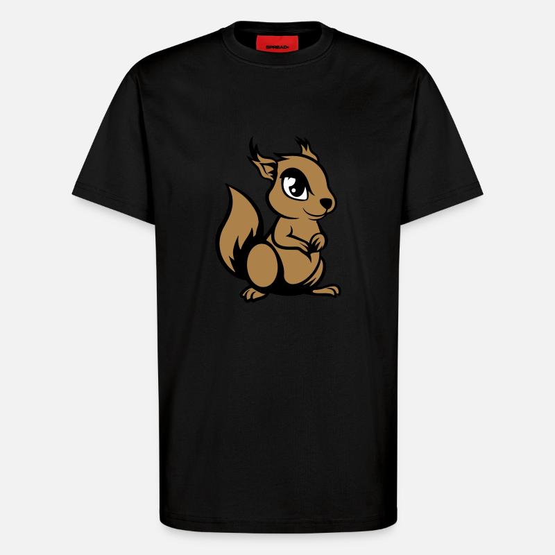 eichhörnchen comic tier - T-Shirt - made by SPREAD - SOLID BLACK