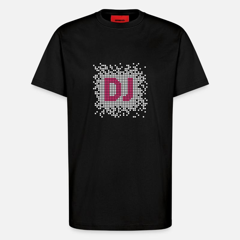 DJ Pixel - T-Shirt - made by SPREAD - SOLID BLACK